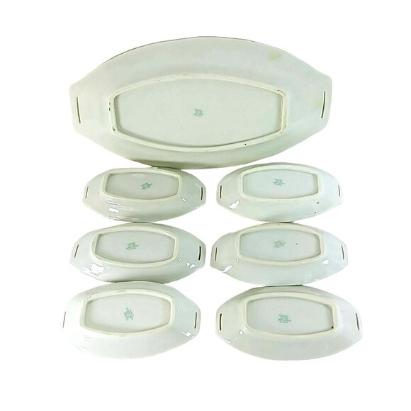 Vtg Nippon Sushi Condiment Platter With 6 Sauce Dishes Hand Painted Je-Oh China - Picture 7 of 11